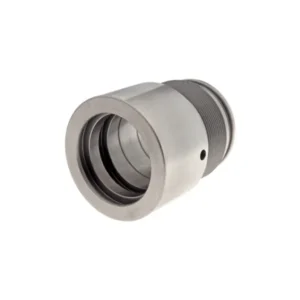 Displacement style hydraulic cylinder gland featuring specialized seal cavities for unique barrel assemblies
